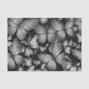 Papel De Seda Impresión de mariposas grises