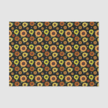 Impresión de puntos de polka de girasoles de campo