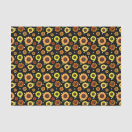 Papel De Seda Impresión de puntos de polka de girasoles de campo