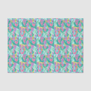 Papel De Seda Impresión de selva tropical Flamingo