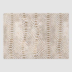Papel De Seda Impresión de serpientes blancas de oro