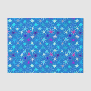 Papel De Seda Impresión de Starburst moderna, azul ceruleano pro