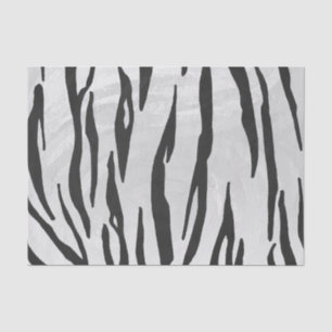 Papel De Seda Impresión de tigre en blanco y negro