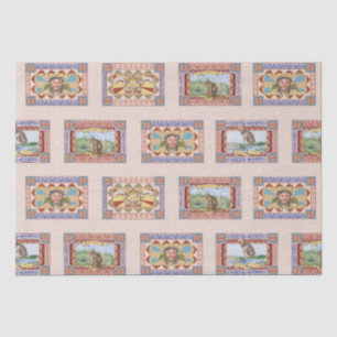 Papel De Seda Impresión de un animal extraño de color rosa franc