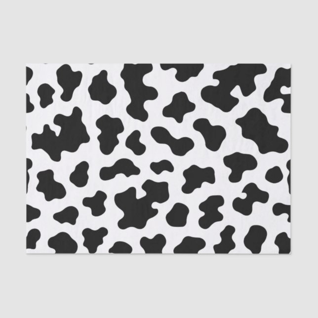Papel De Seda Impresión de vaca en negro y blanco (Anverso)
