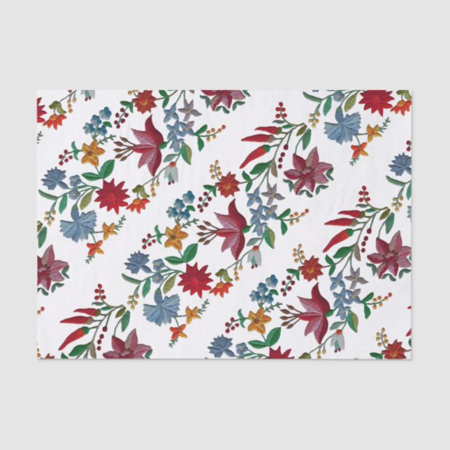 Papel De Seda Impresión del bordado de folkart húngaro (Anverso)