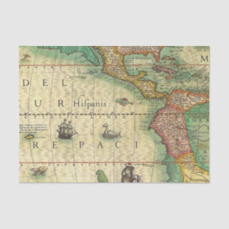 Papel De Seda Impresión del mapa del vintage