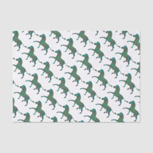 Papel De Seda Impresión en negro y verde cebra