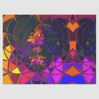 Papel De Seda Impresión geométrica Desig del vitral del mosaico