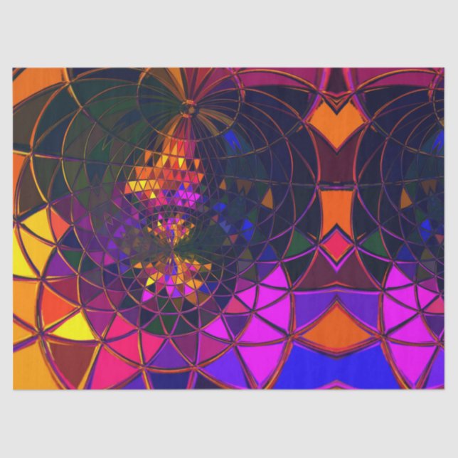 Papel De Seda Impresión geométrica Desig del vitral del mosaico (Anverso)