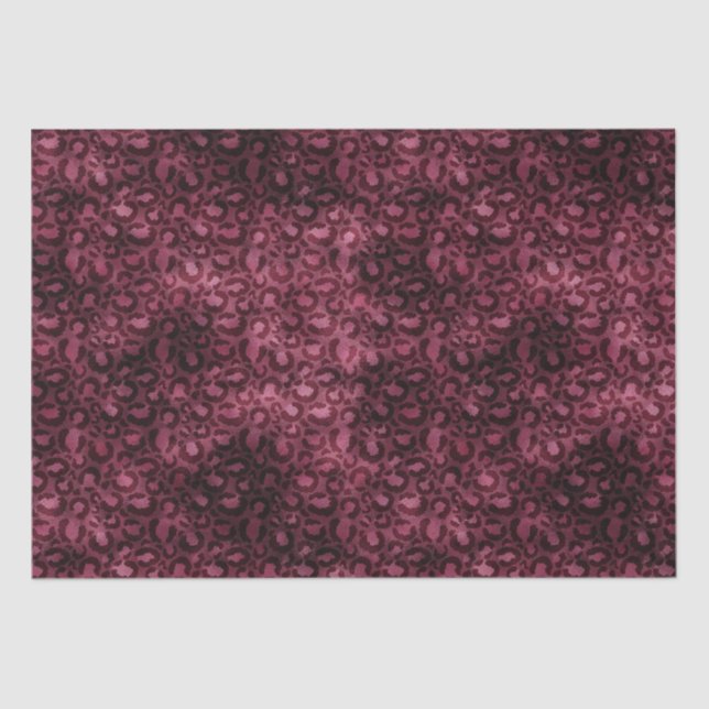 Papel De Seda Impresión Glam Burgundy Leopard (Anverso)