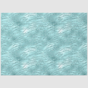 Papel De Seda Impresión Glitzy Mint Zebra