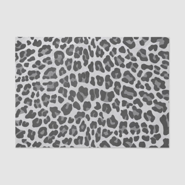 Papel De Seda Impresión gris y gris clara del leopardo (Anverso)