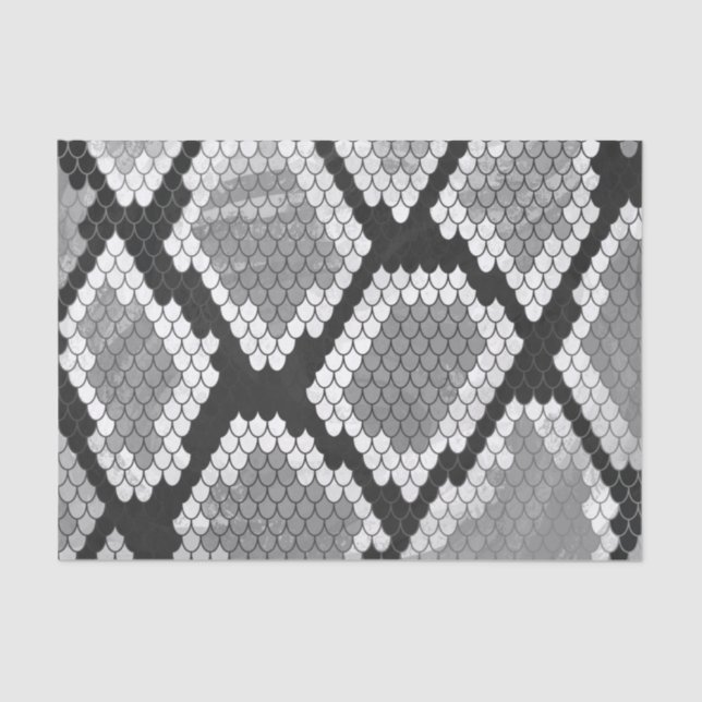 Papel De Seda Impresión gris y gris claro de serpiente (Anverso)
