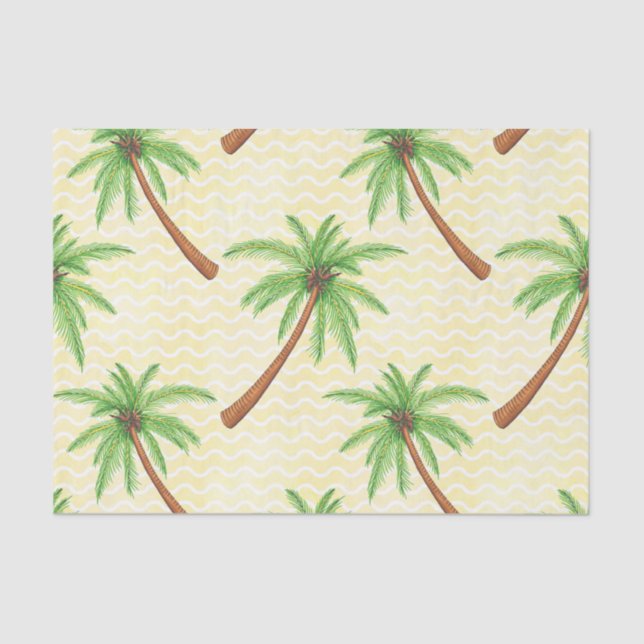 Papel De Seda Impresión hawaiana de palmeras (Anverso)