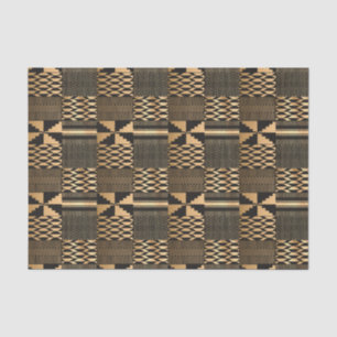Papel De Seda Impresión Kwanzaa Kente (Negro/Oro)