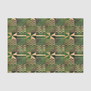 Papel De Seda Impresión Kwanzaa Kente (verde/oro)