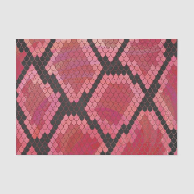 Papel De Seda Impresión negra y roja de serpientes (Anverso)