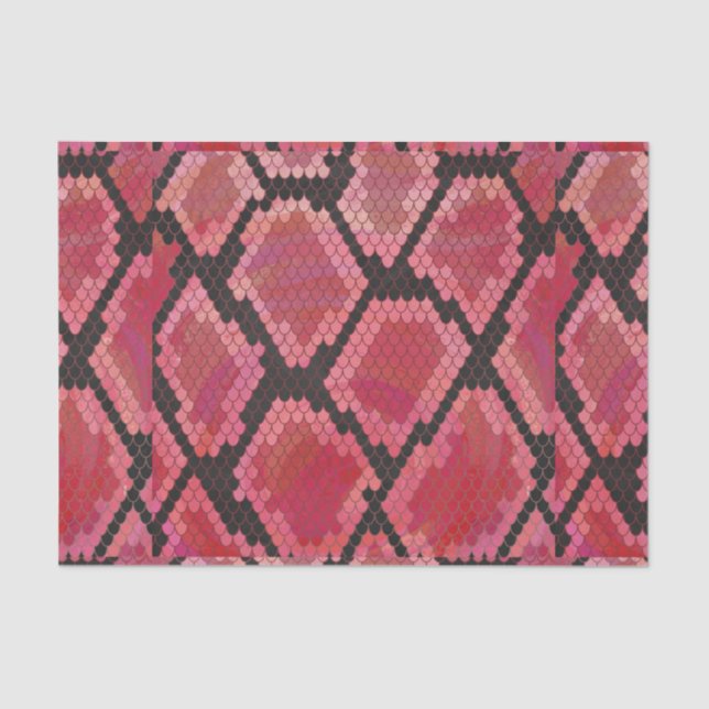 Papel De Seda Impresión negra y roja de serpientes (Anverso)