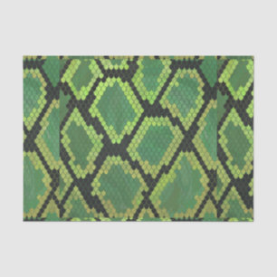 Papel De Seda Impresión negra y verde de serpientes