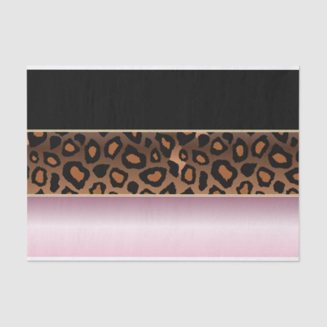 Papel De Seda Impresión rosa, negra y jaguar (Anverso)