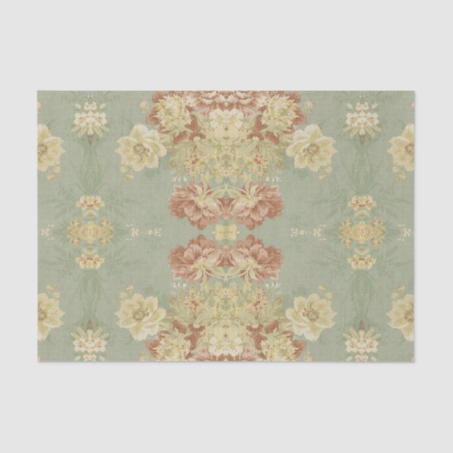 Papel De Seda Impresión verde anticuada (Anverso)