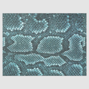 Papel De Seda Impresión verde azulada de piel de serpiente, patr