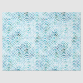 Papel De Seda Impresión Verde azulada de serpientes de Aqua