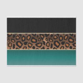 Papel De Seda Impresión Verde azulada, negra y jaguar