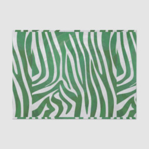 Papel De Seda Impresión verde y blanca de cebra