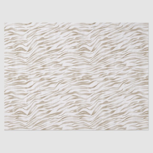 Papel De Seda Impresión Zen Cream White Cocoa Brown Zebra (Anverso)