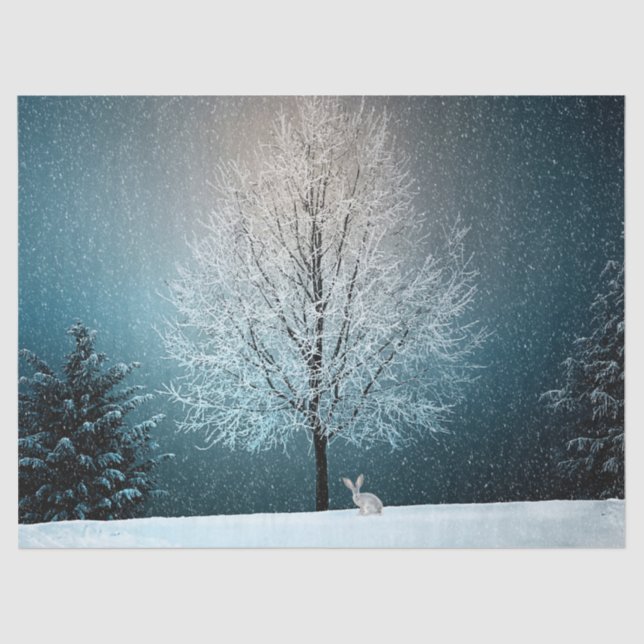 Papel De Seda Impresionante Árbol De Invierno - ¡Completo De Con (Anverso)