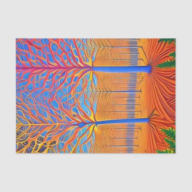 Papel De Seda Impresionante bosque de bosques de arte moderno (Anverso)