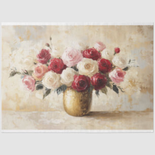 Papel De Seda Impresionante Bouquet de Rosas Valentine Decoupage