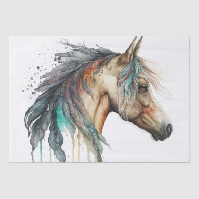 Papel De Seda Impresionante caballo pintado (Anverso)