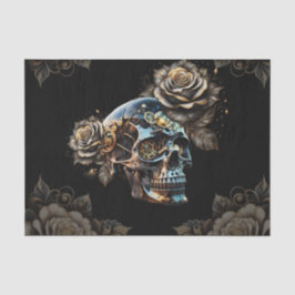 Papel De Seda Impresionante cráneo de vapor oscuro