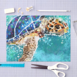 Papel De Seda Impresionante desenlace tropical de tortuga marina