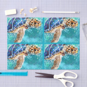 Papel De Seda Impresionante desenlace tropical de tortuga marina
