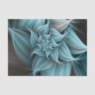 Papel De Seda Impresionante flor turquesa