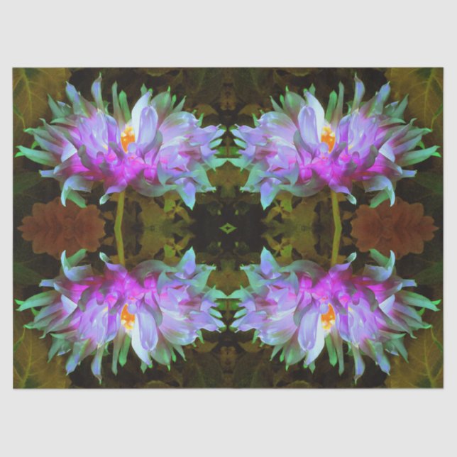 Papel De Seda Impresionante Magenta y Cactus Verde Lime Dahlia (Anverso)