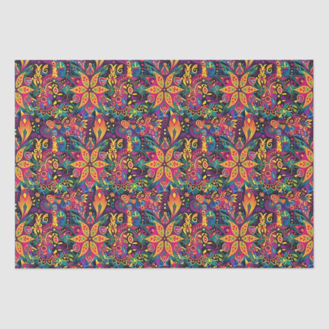 Papel De Seda Impresionante Mandalas Diwali (Anverso)