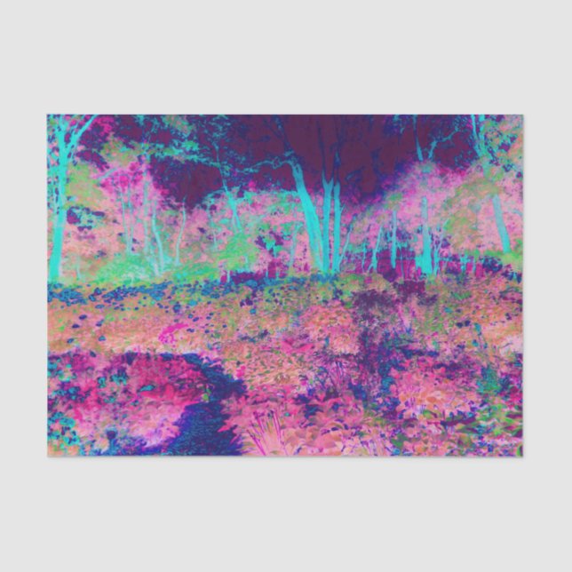 Papel De Seda Impresionante paisaje morado y rosa caliente (Anverso)