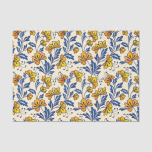 Papel De Seda Impresionante patrón sin fisuras de flores y hojas
