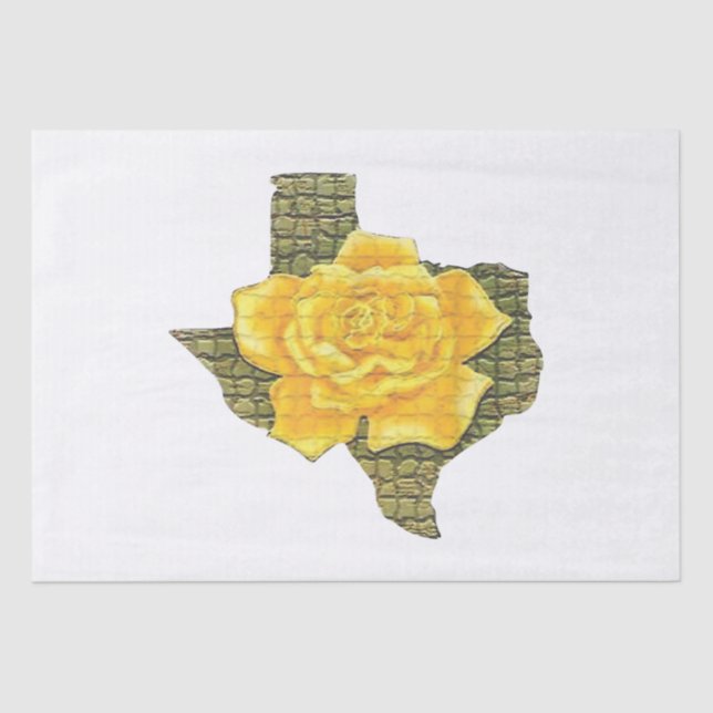 Papel De Seda Impresionante Rosa Amarilla De La Flor Del Patrón  (Anverso)