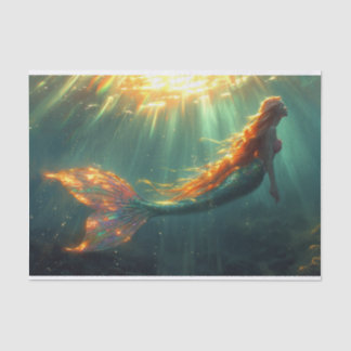 Papel De Seda Impresionante sirena opalescente en franjas de luz