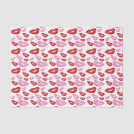 Papel De Seda Impresiones de labial rojas y rosadas de moda