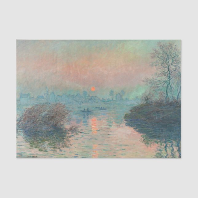 Papel De Seda Impresionismo de Monet Sunset Seine Bella Artes (Anverso)