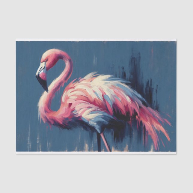 Papel De Seda Impresionismo Flamingo Pintar Desengaño (Anverso)