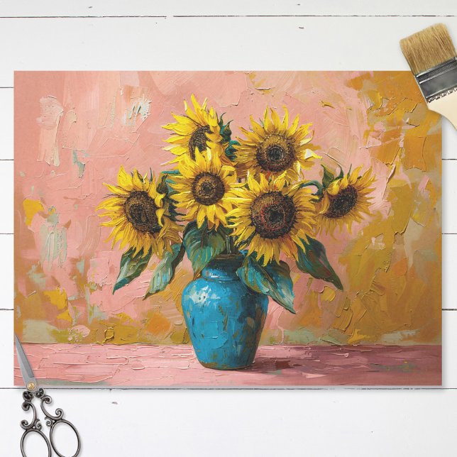 Papel De Seda Impresionistas girasoles en una disminución de la  (Subido por el creador)