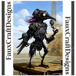 Papel De Seda Imprimible Steampunk Raven Mecánico Derecha 114